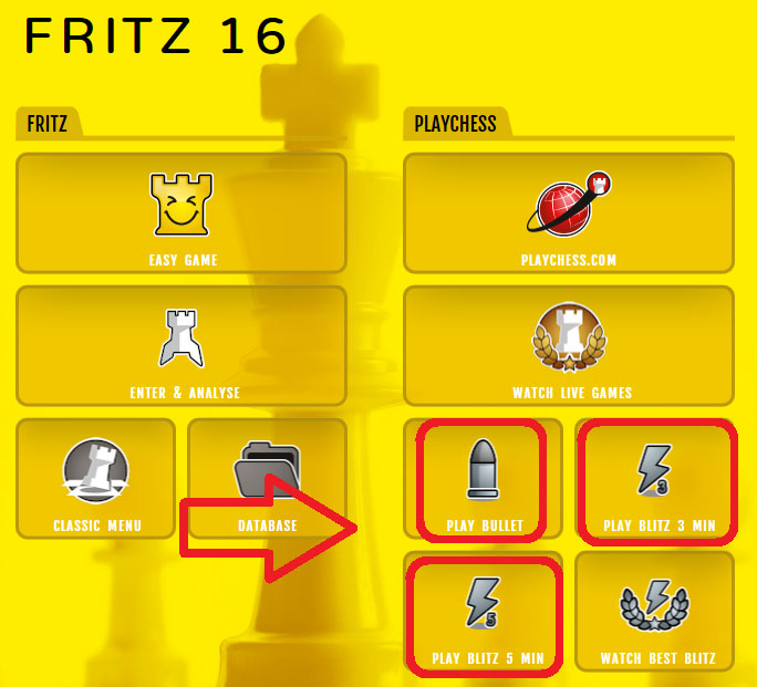 Fritz 16 start screen
