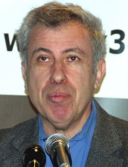<b>David Levy</b> at the openings ceremony before the Kasparov-X3D Fritz match - levy02
