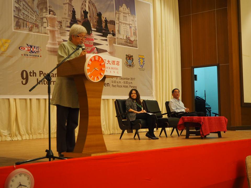 Y.B. Chong Eng, speaking at the Opening Ceremony 