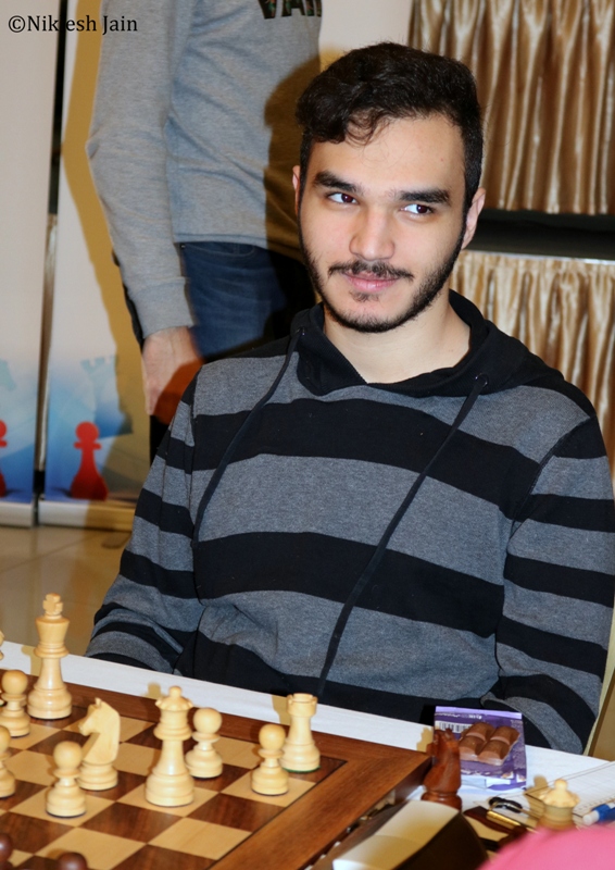 Amin Tabatabaei during his seventh round game at the Aeroflot Open 2018
