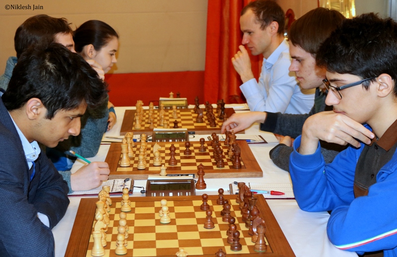 The game between Vidit Gujrathi and Firouzja Alireza from the seventh round of the Aeroflot Open 2017