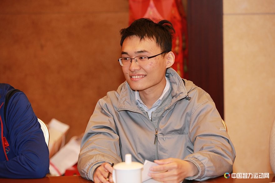 Yu Yangyi during the technical meeting of the match