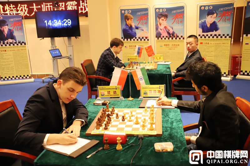 Vidit Gujrathi during his first round game against Jan-Krzysztof Duda at the Danzhou Masters 2018