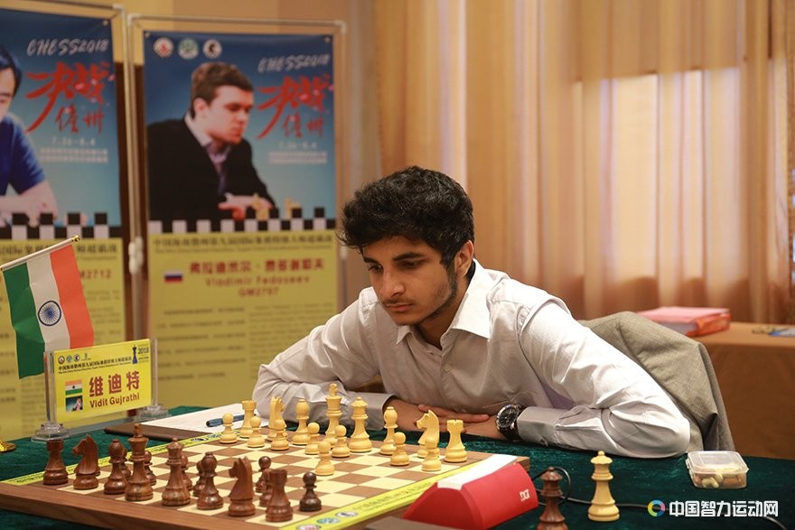 Vidit Gurathi during his third round game at the Danzhou Masters