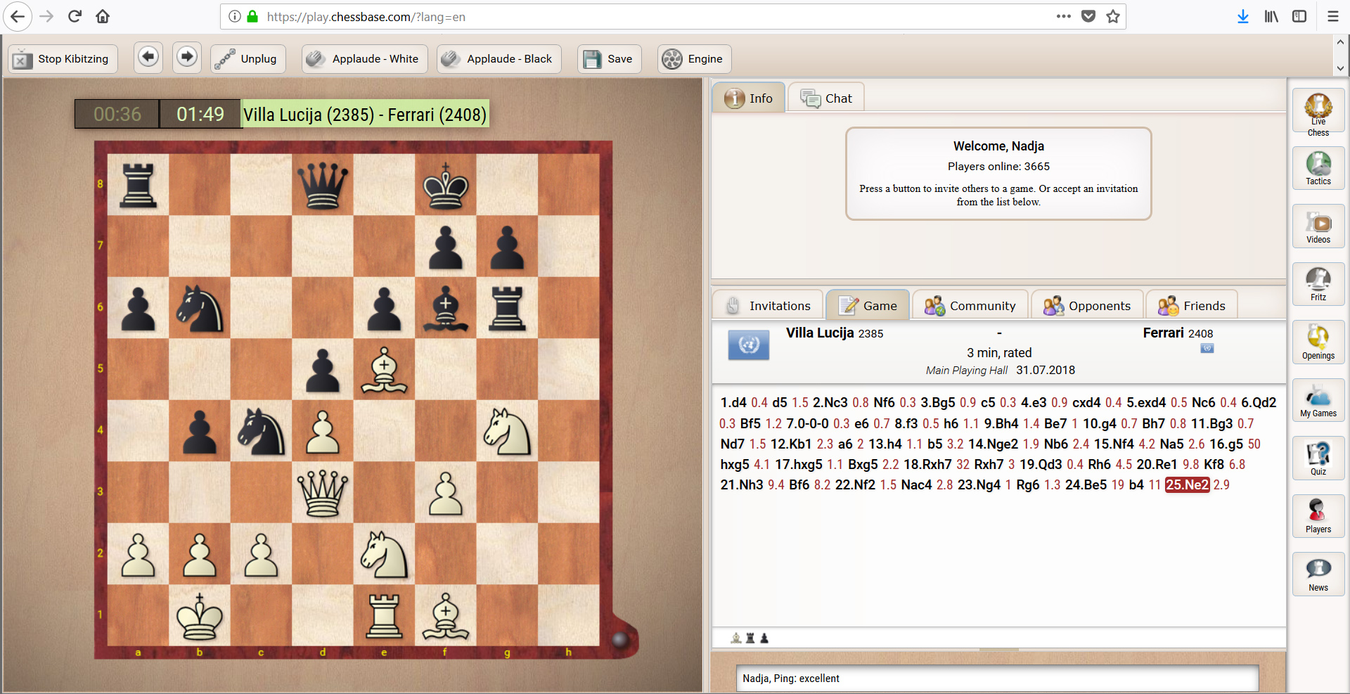 Play.chessbase.com screen