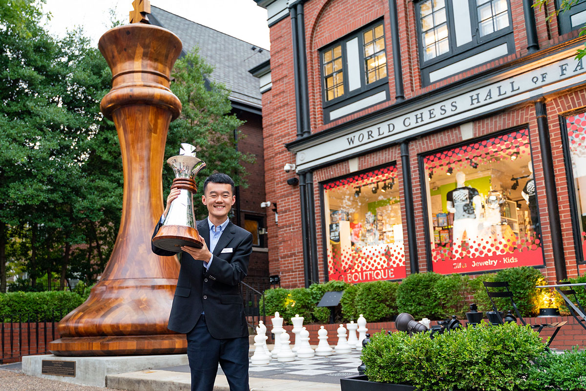 Ding with trophy