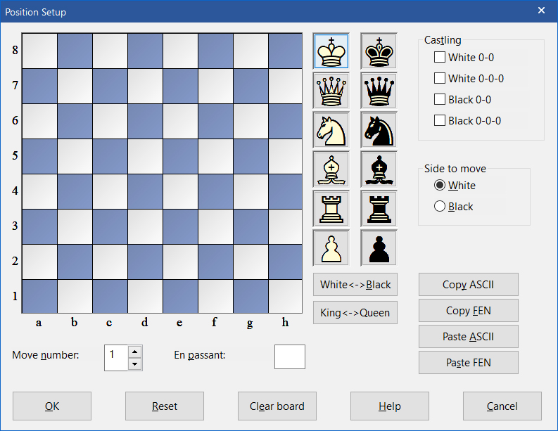 Configurate position in ChessBase 15