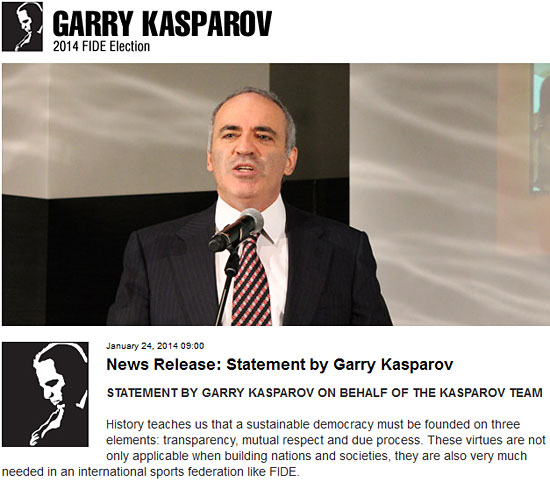 Kasparov for President – 2014 FIDE Campaign