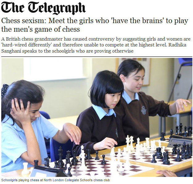 Women beat expectations when playing chess against men, according