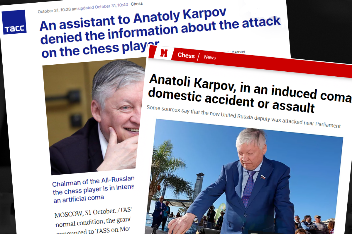 Xadrez: Anatoly Karpov em coma induzido depois de sofrer lesão