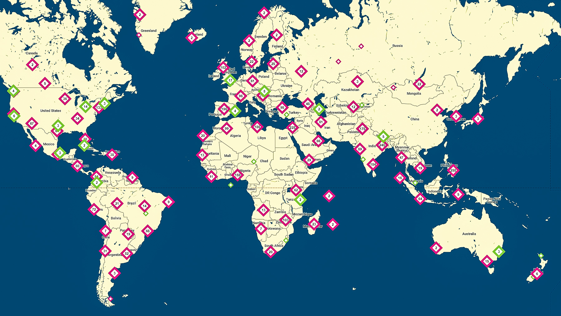 Map of Chess Connects Us participants
