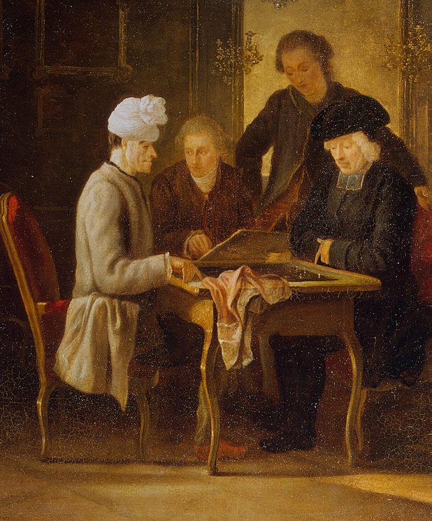 Voltaire at chess table
