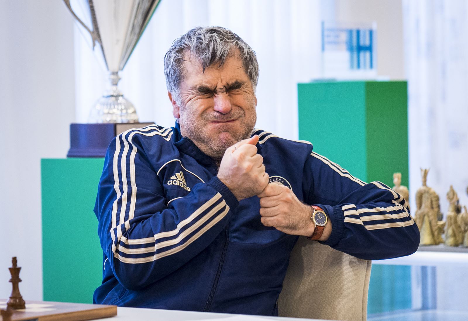 Ivanchuk reacting to his loss against Wei Yi in round 6