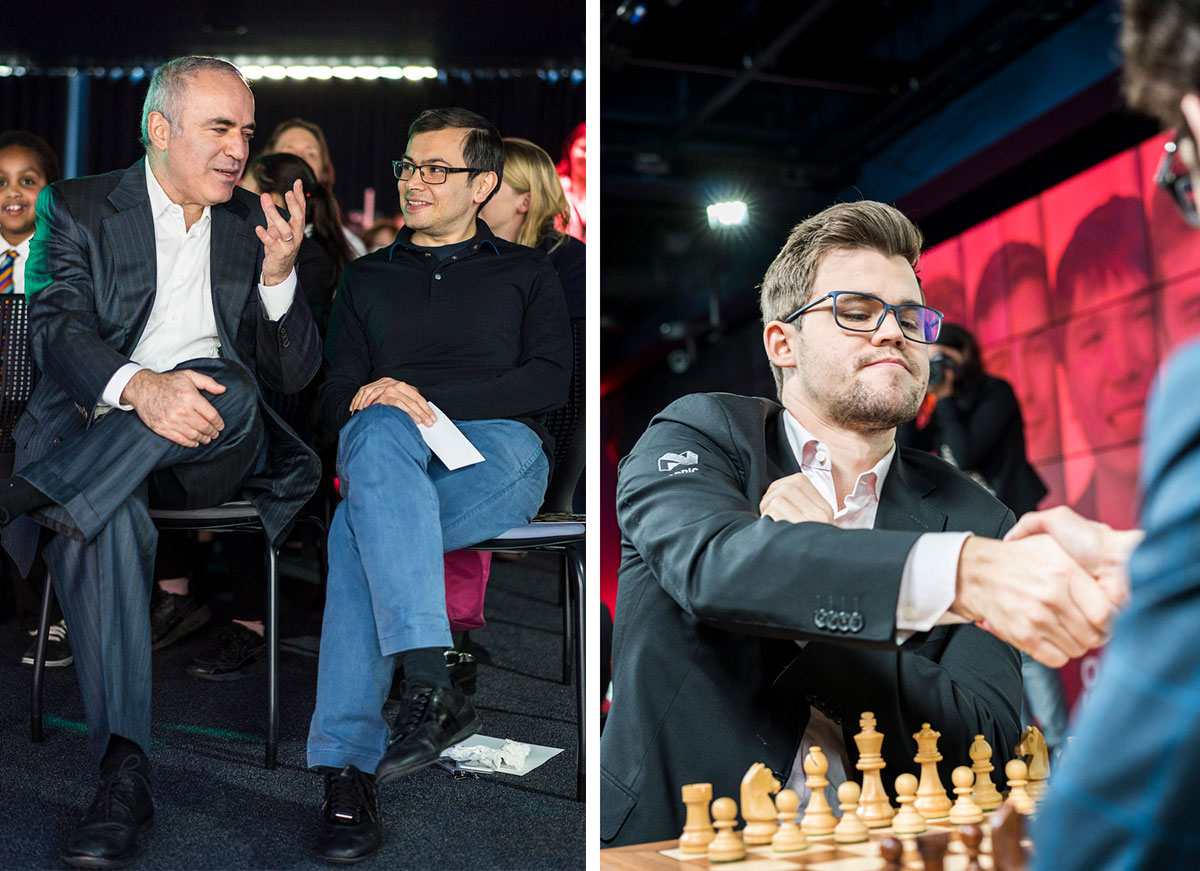 Technical hazard trips up Kasparov as Carlsen and Nakamura battle