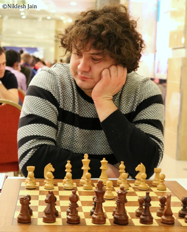 Anton Korobov during his round 7 game at the Aeroflot Open 2018