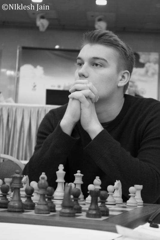 Vladislav Kovalev before his eighth round game at the Aeroflot Chess Open 2018