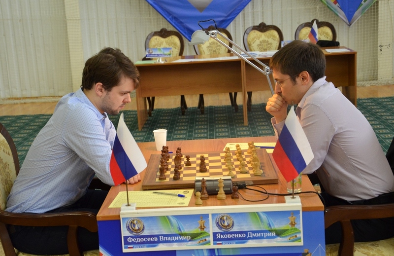 Dmitry Jakovenko playing against Vladimir Fedoseev in the sixth round of the Karpov Poikovsky International 