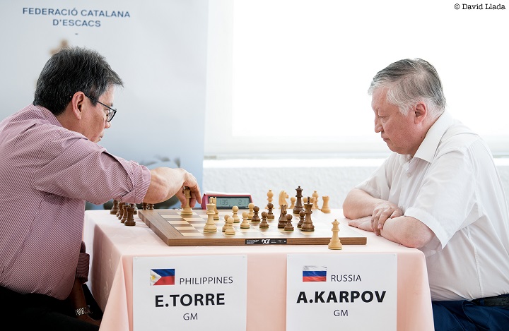 Anatoly Karpov vs Eugenio Torre, Platja d\`Aro Legends Blitz 2018 , Spain