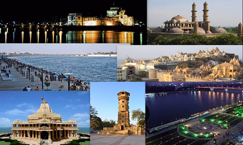 Photo collage of the city of Ahmedabad