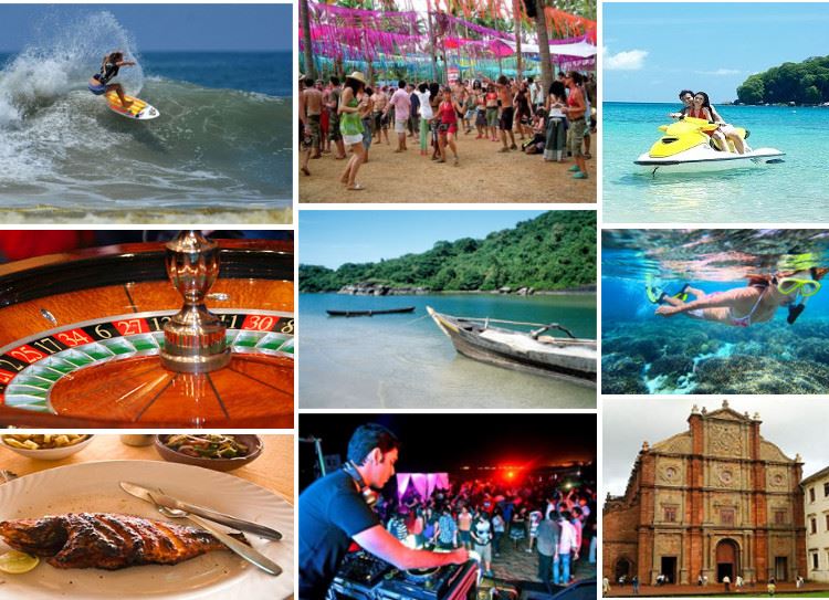 Photo collage of things to do in Goa, India