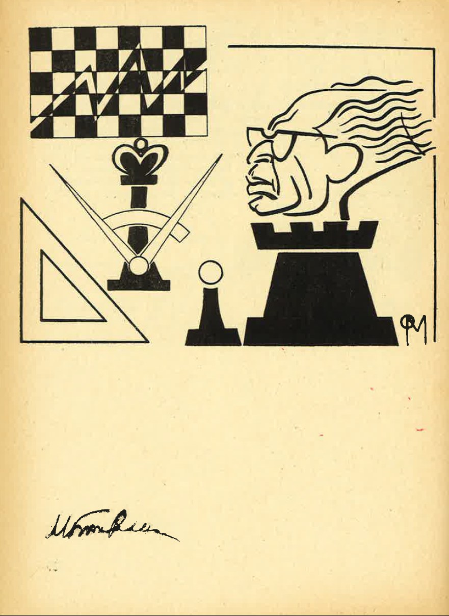 Drawing of Botvinnik by Otakar Masek 