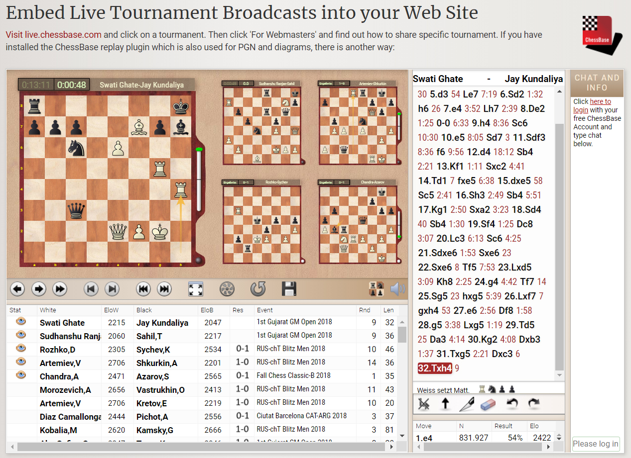 online chessbase reader