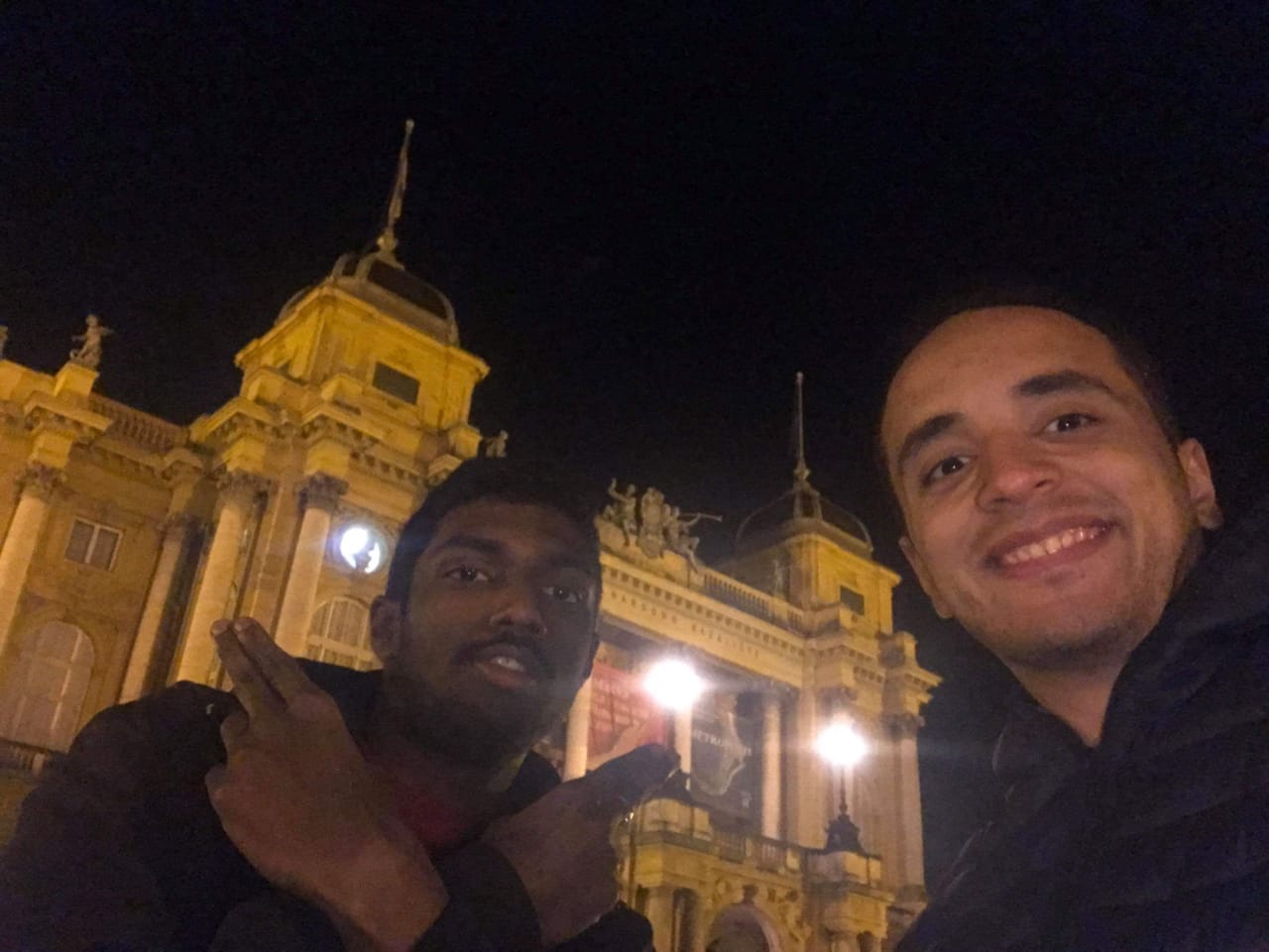 Adhiban Baskaran and Amin Bassem exploring the city of Zagreb