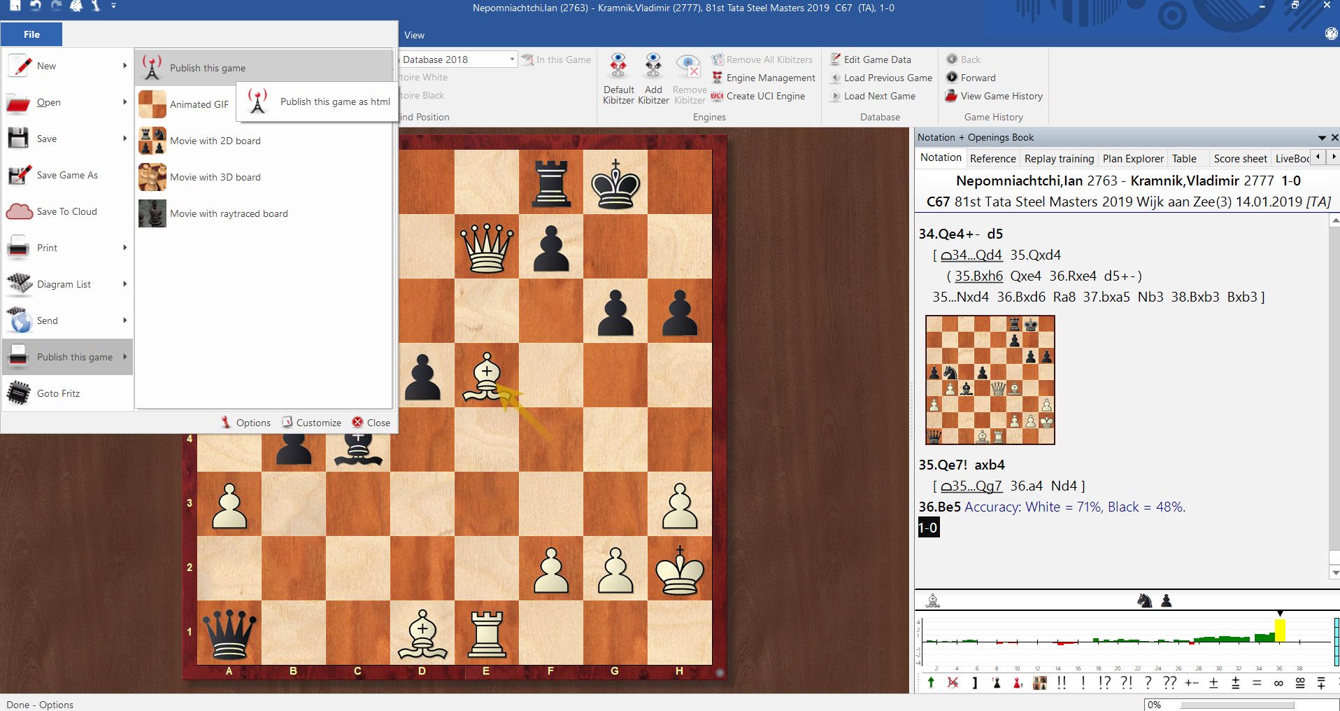 how to save a game in chessbase reader