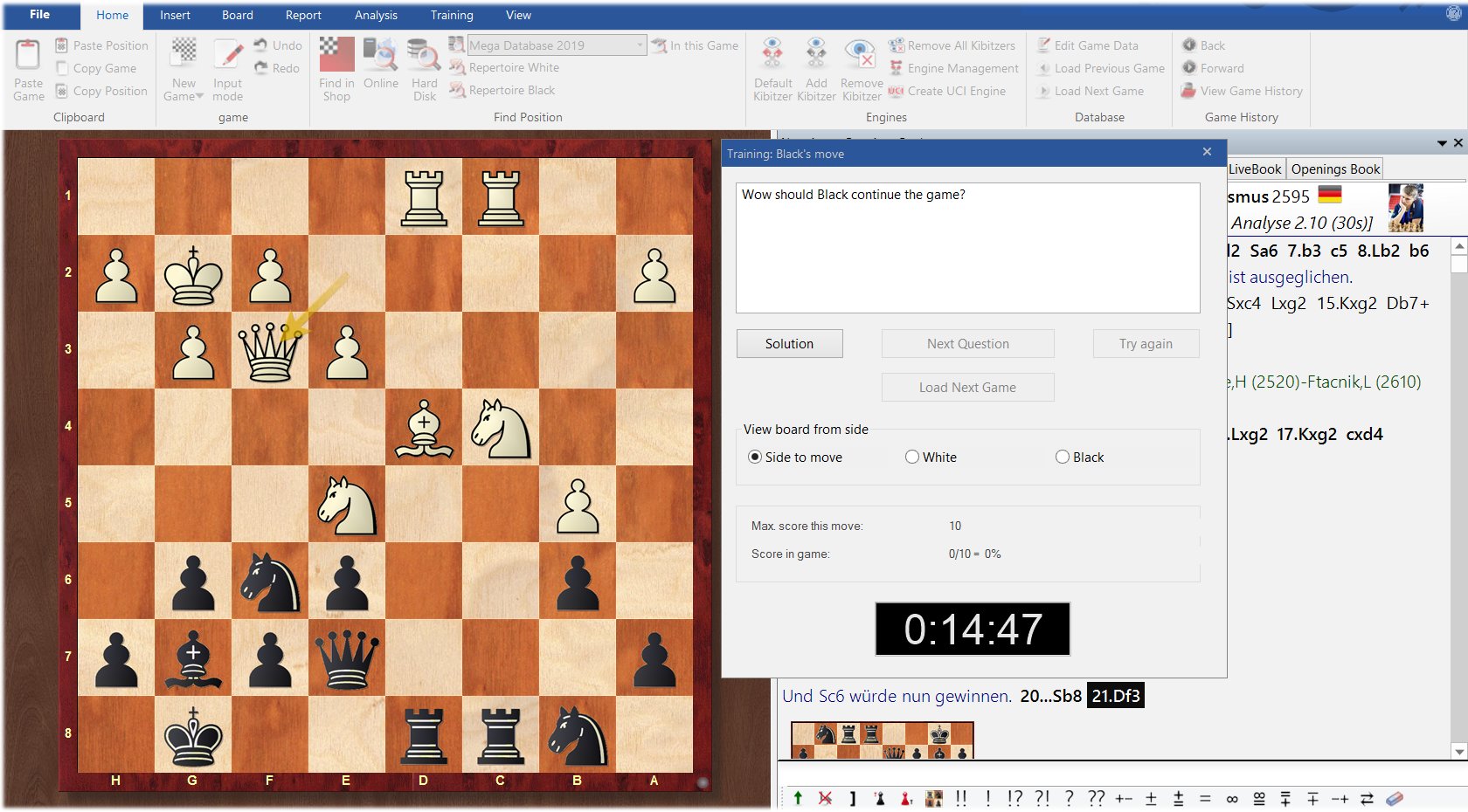 Tutorial - Chessbase Training Functionality 