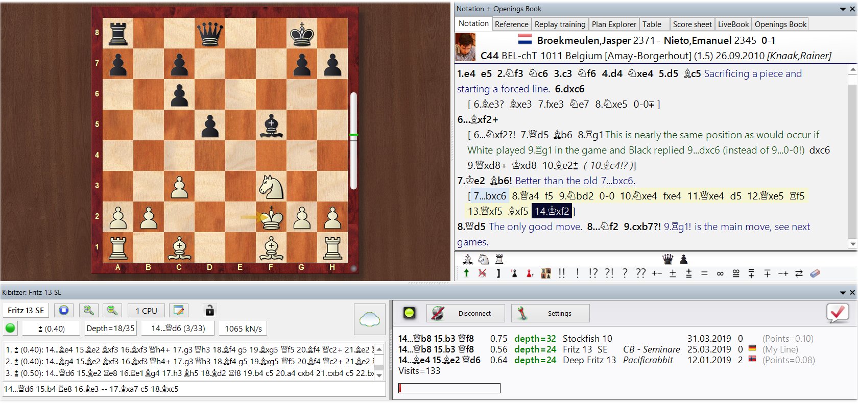 What does Chessbase / Stockfish annotations mean in the kibitzer