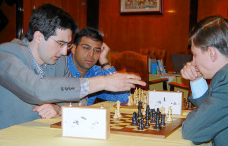 Vladimir Kramnik, Viswanathan Anand, Evgeny Bareev