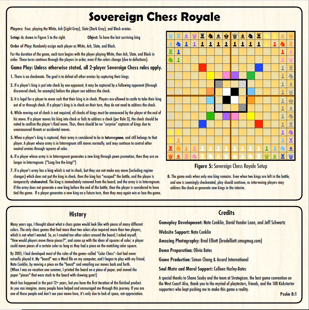 Sovereign Chess Colorful Chess Variant 