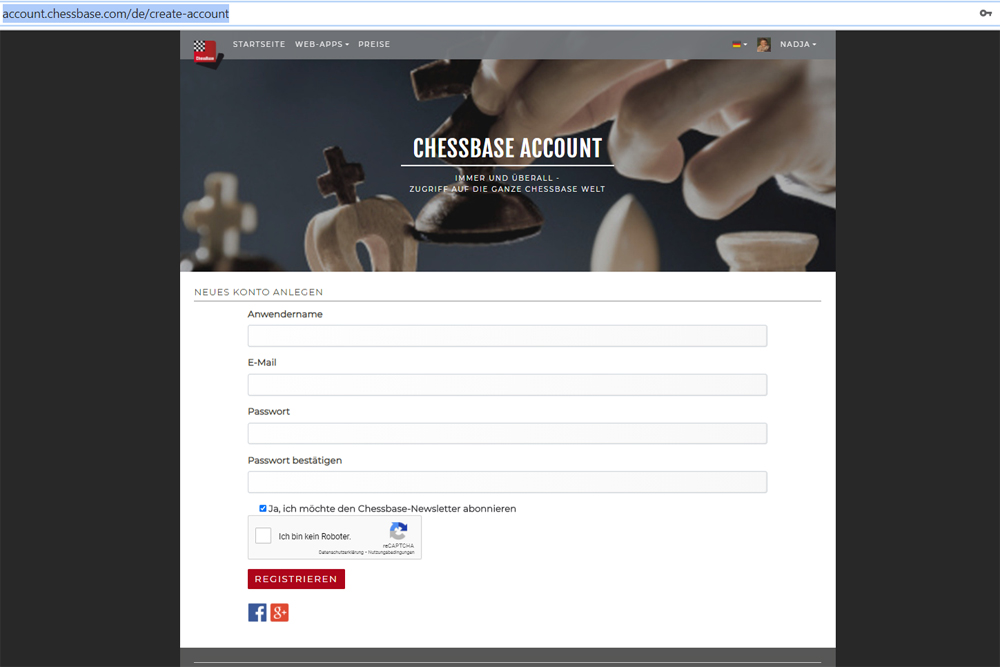 ChessBase Account einrichten