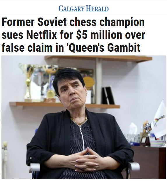 Former Soviet chess master sues Netflix over 'sexist' line in 'Queen's  Gambit