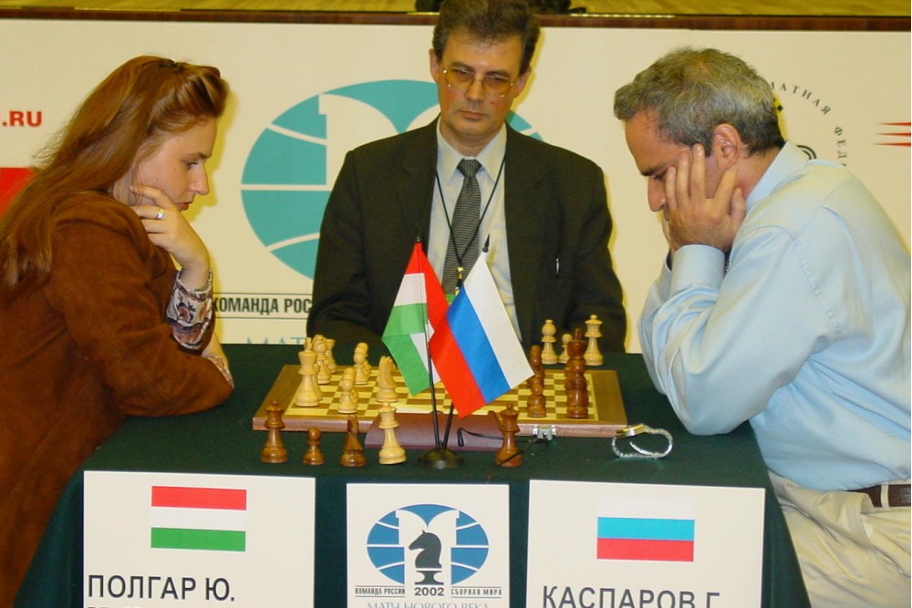 Garry Kasparov vs Judit Polgar  Lichthof Champions Blitz 8-22-2006, Zurich  Switzerland 