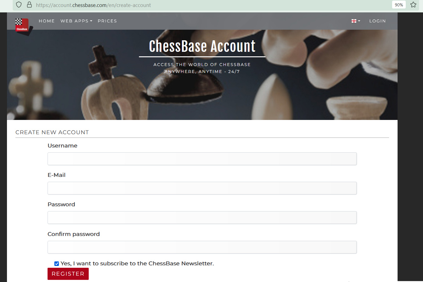 Create ChessBase Account