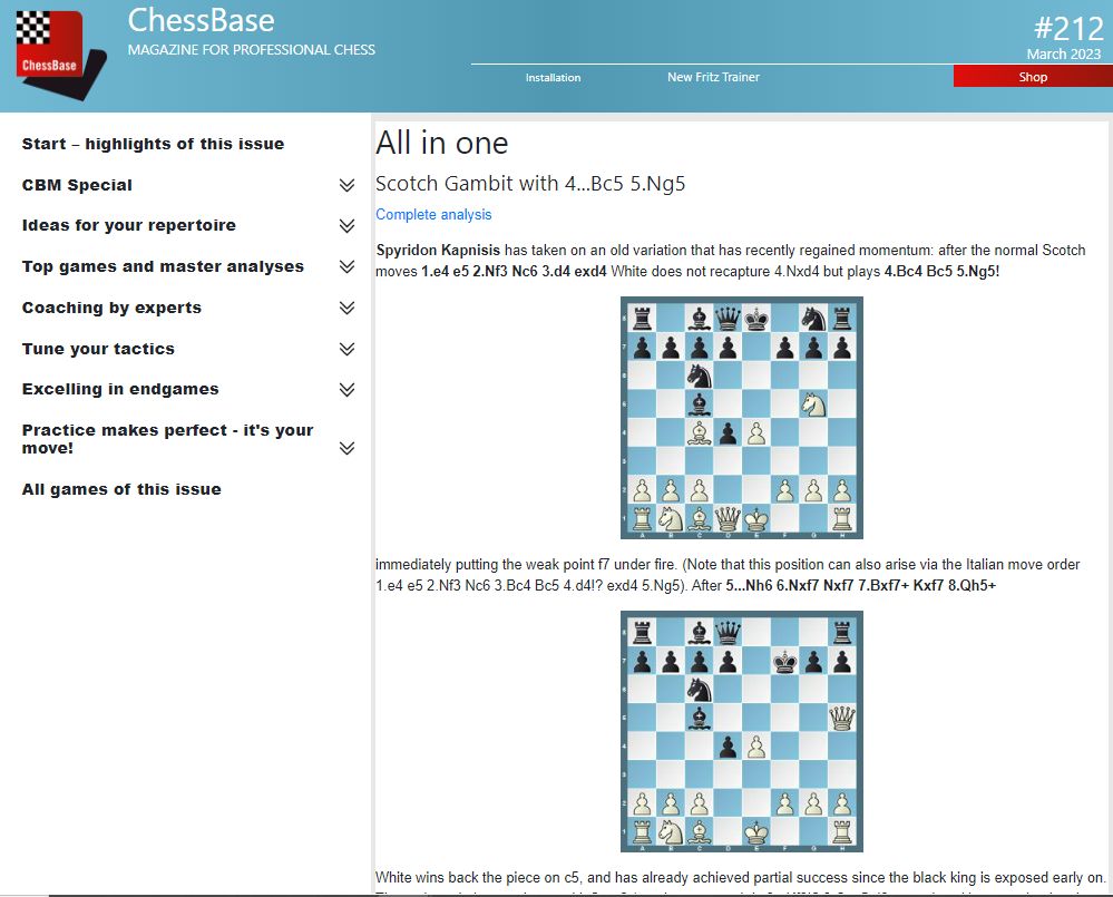 ChessBase Magazine 128, english (CD + print) 128 - Schachversand Niggemann