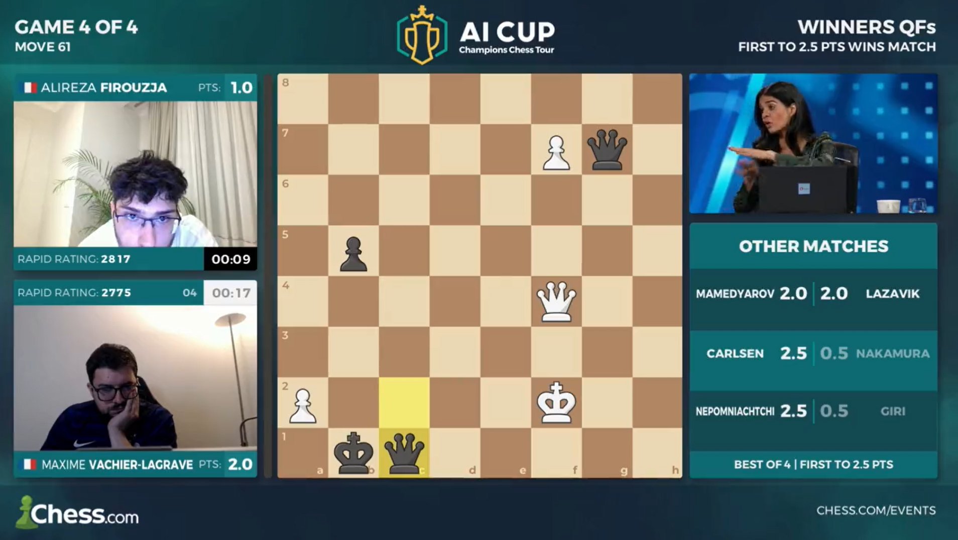Carlsen vs. Nakamura: Clash of Chess Titans in AI Cup 2023
