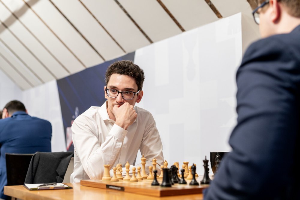 Dortmund, Deutschland. 16th July, 2019. Leinier DOMINGUEZ PEREZ, USA,  United States of America, Third matchday of the Sparkassen Chess-Meeting  2019 on 16.07.2019 in Dortmund