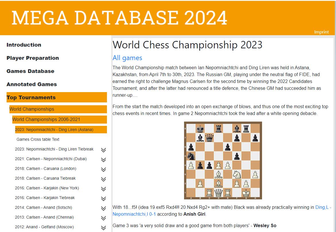 Mega Database 2024 More than 700,000 new games ChessBase