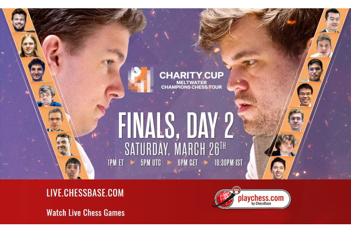 Magnus Carlsen encabeça lista da Charity Cup, um evento de