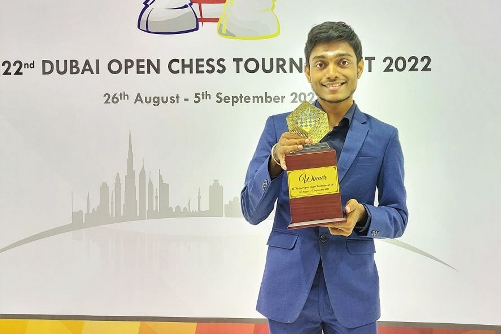 Aravindh wins Dubai Open