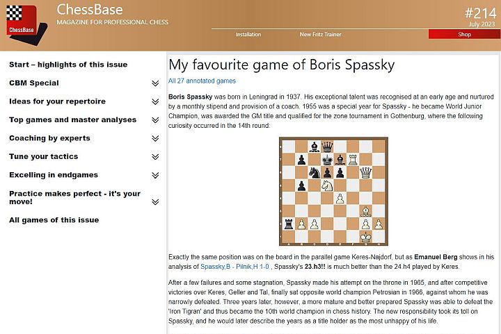 CBM #214 Special: Boris Spassky - Vimarsana News