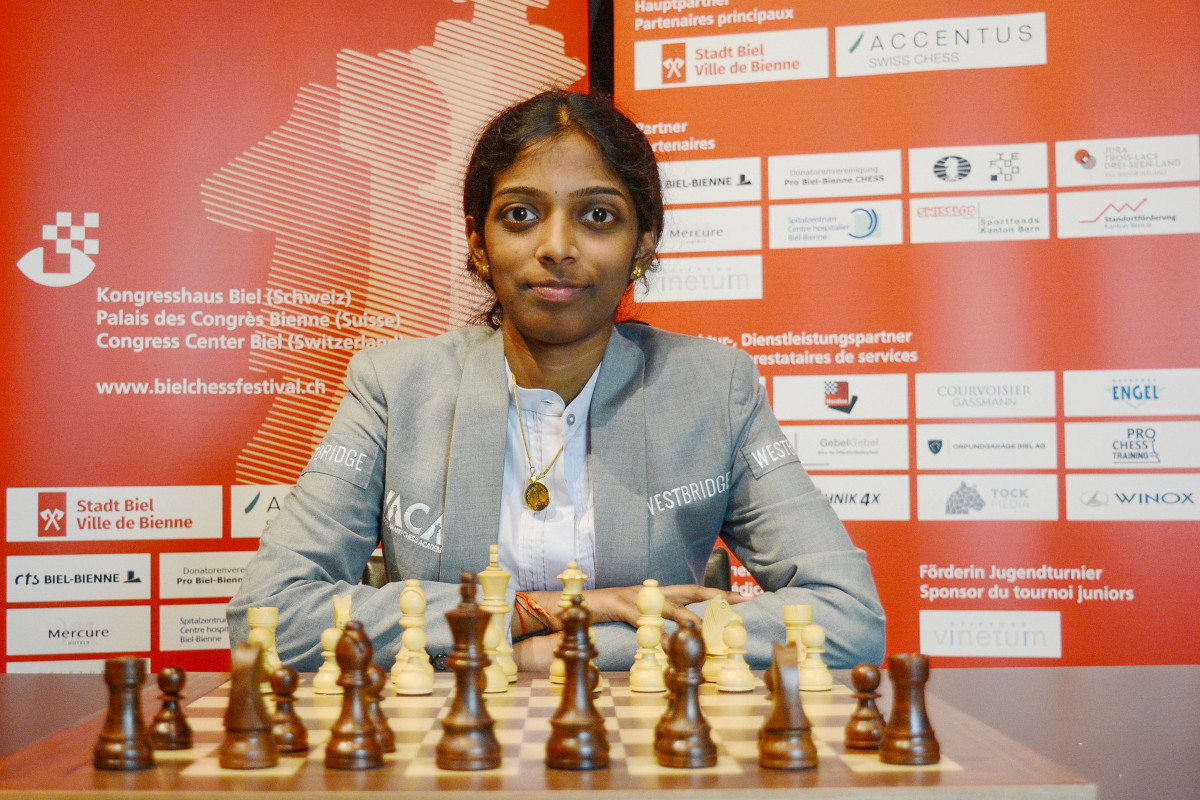 Biel: Vaishali wins again, now sole leader in Challengers