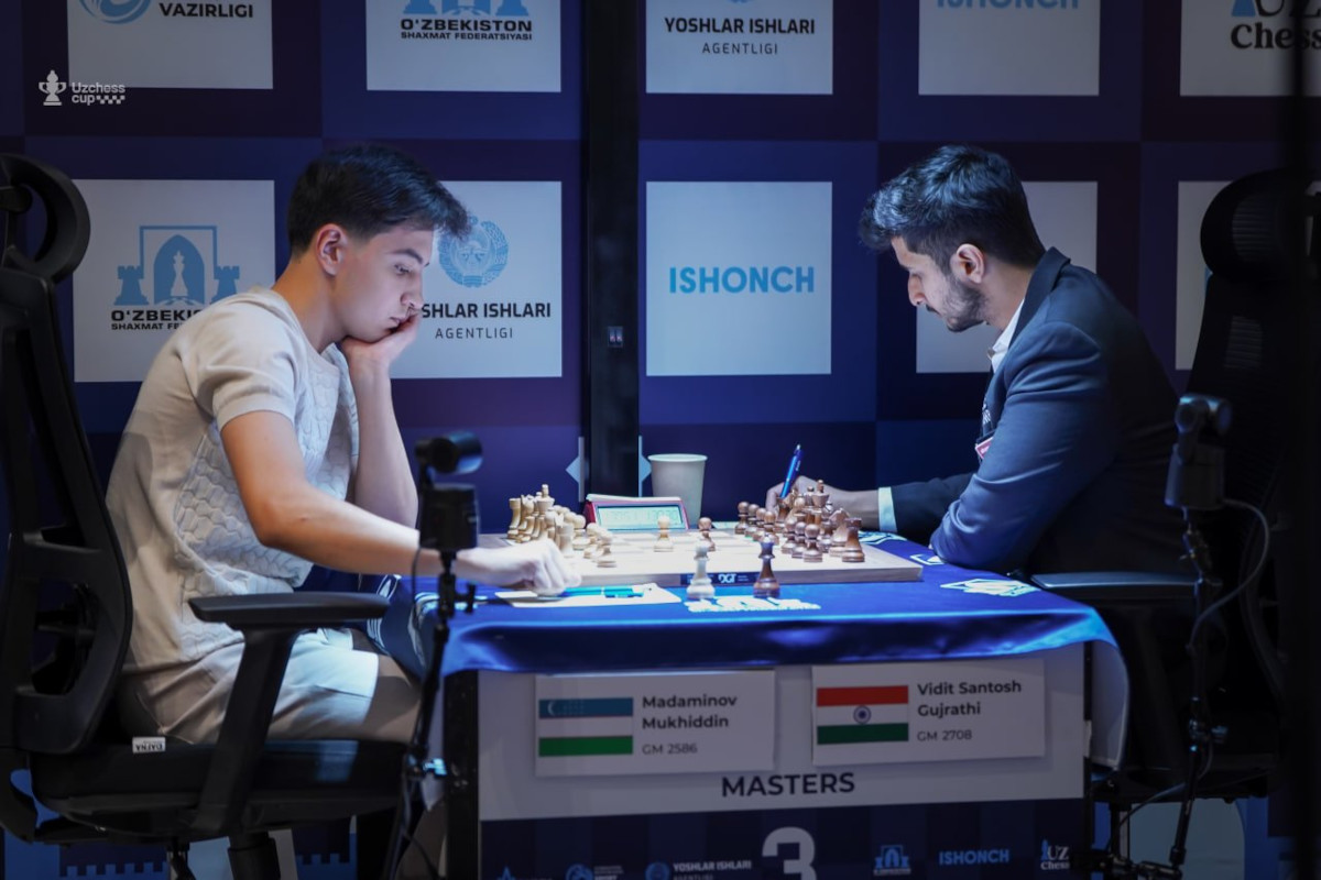 Chess news — UzChess Cup: Exciting sixth round leaves Madaminov and Vokhidov tied for first