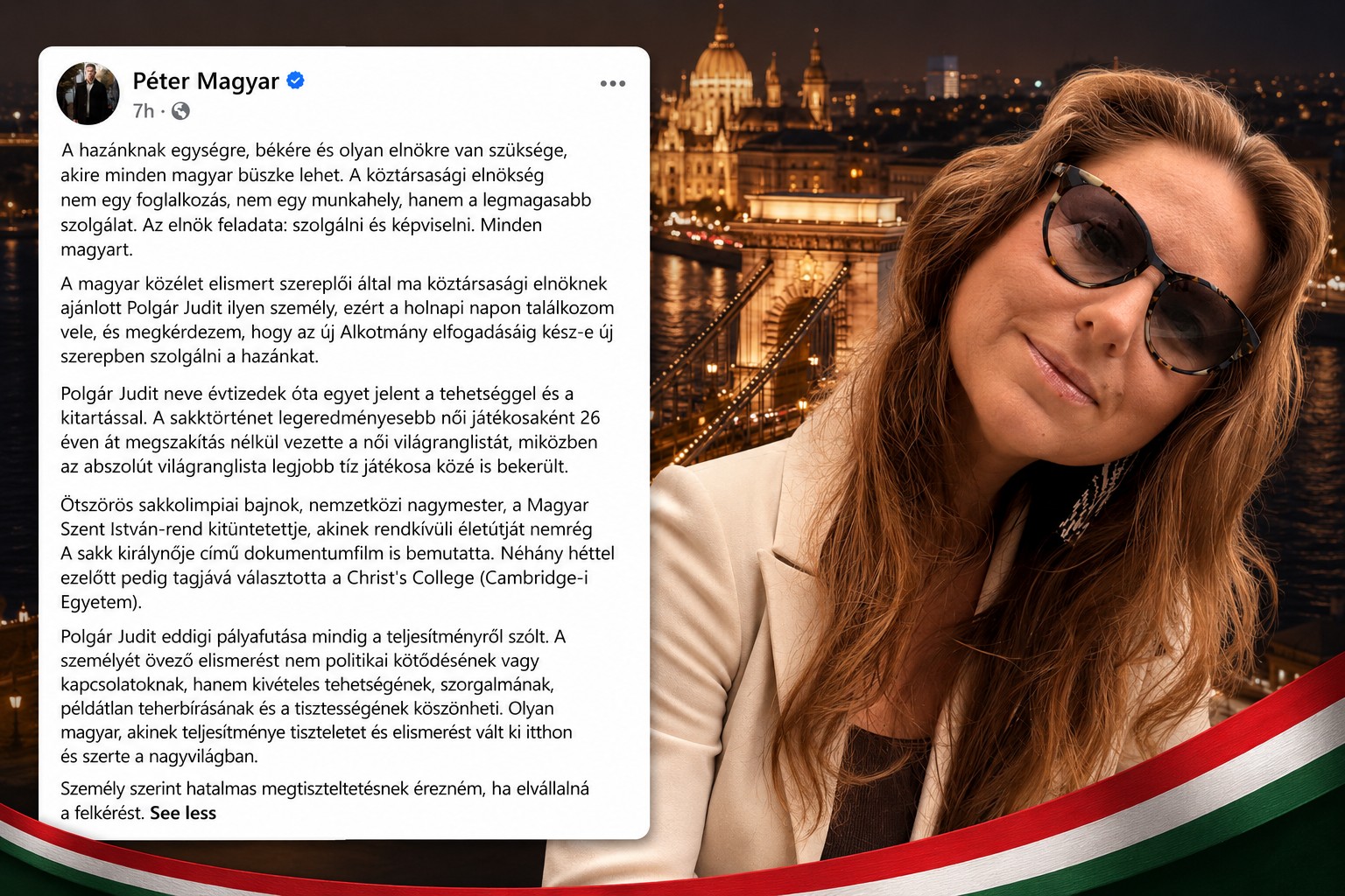 Chess news — Breaking News: Hungary's PM nominates Judit Polgar for presidency
