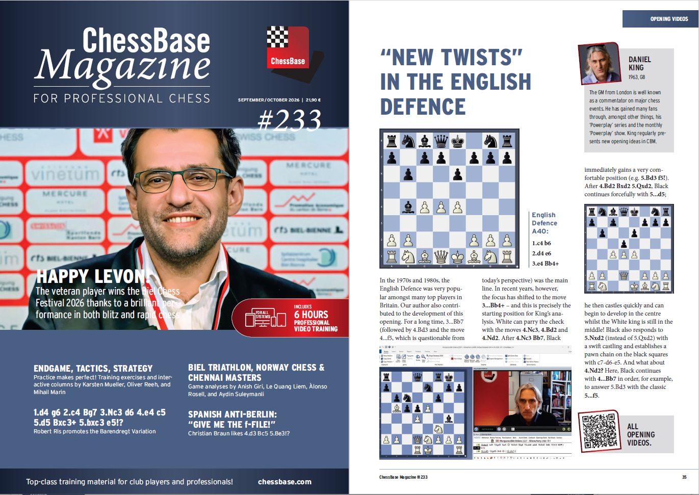 "New twists in the English Defence" | ChessBase