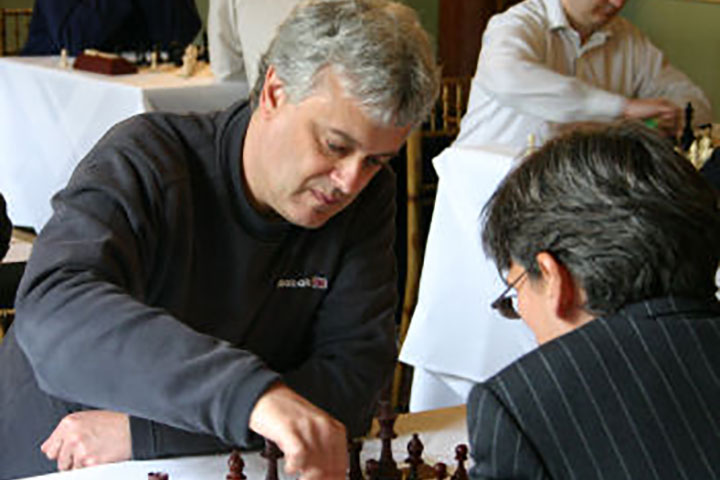man playing chess sketch