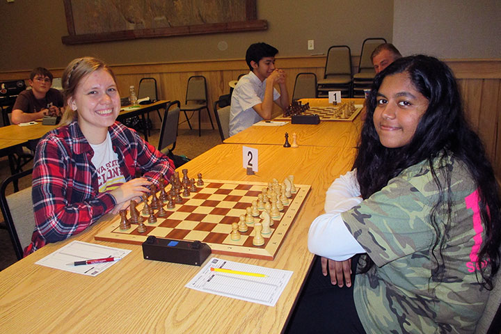 Tarrant County Chess Club - WFM Devina Devagharan (left) and CM