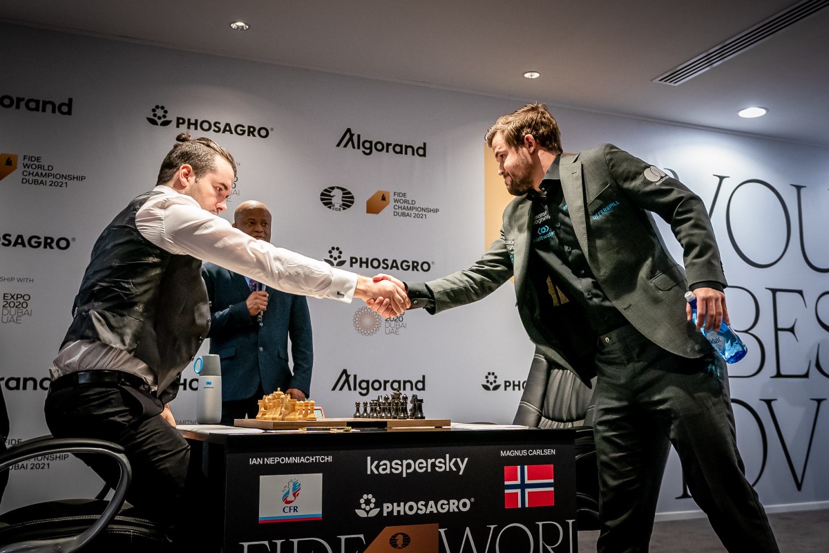 world championship game 1 tension in the air chessbase